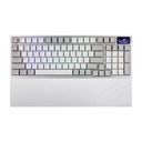 ASUS ROG Azoth 96 HE Wireless Gaming Keyboard, Tenkeyless Size, ROG HFX V2 Magnetic Switches, Featuring an OLED Display, three-way knob, Tri-Mode connectivity, Detachable Silicone Wrist Rests, White | 90MP040H-BKCA10