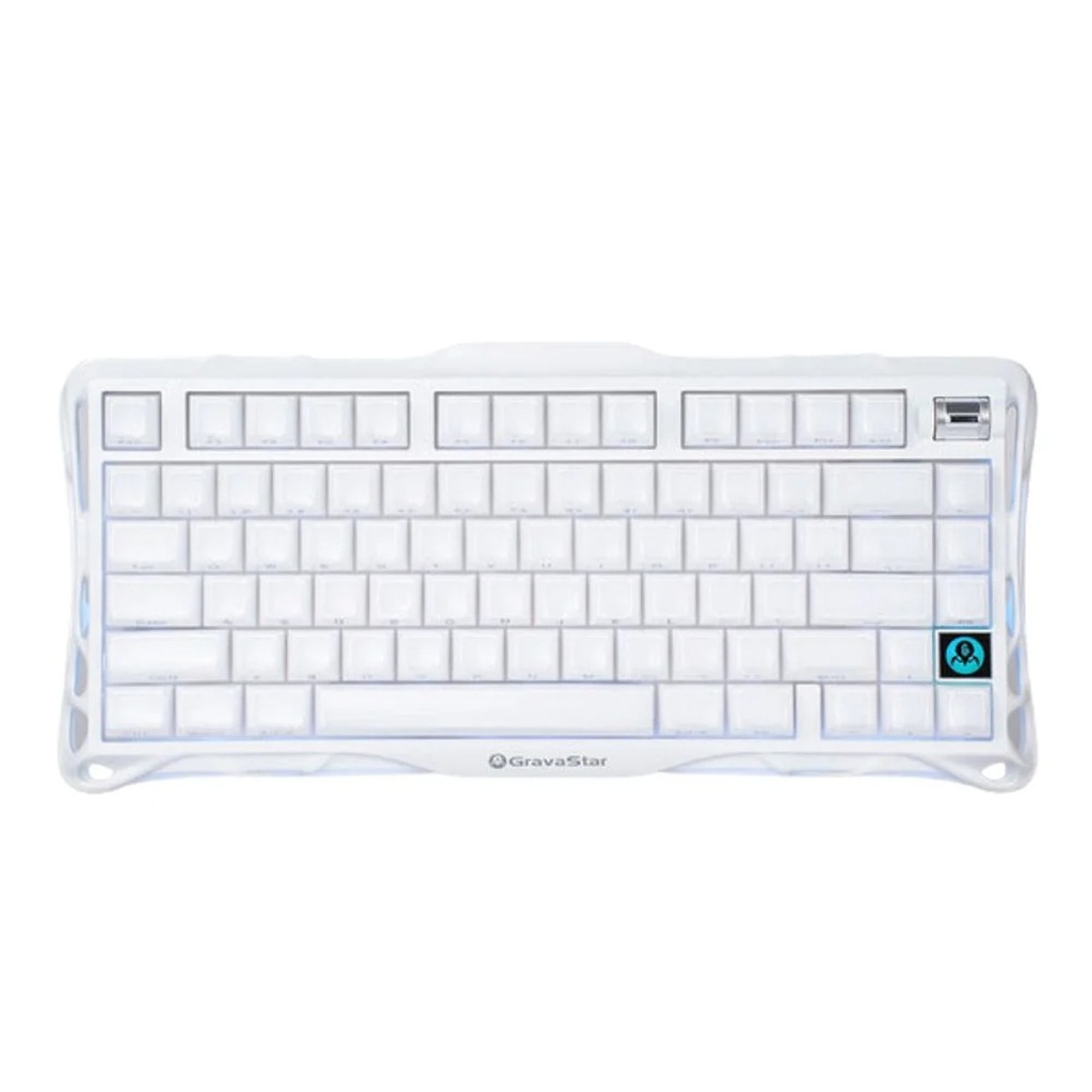[NS039572] GravaStar Mercury K1 75% Wireless Mechannical Gaming Keyboard For Windows XP & Above/Mac - Opaline White