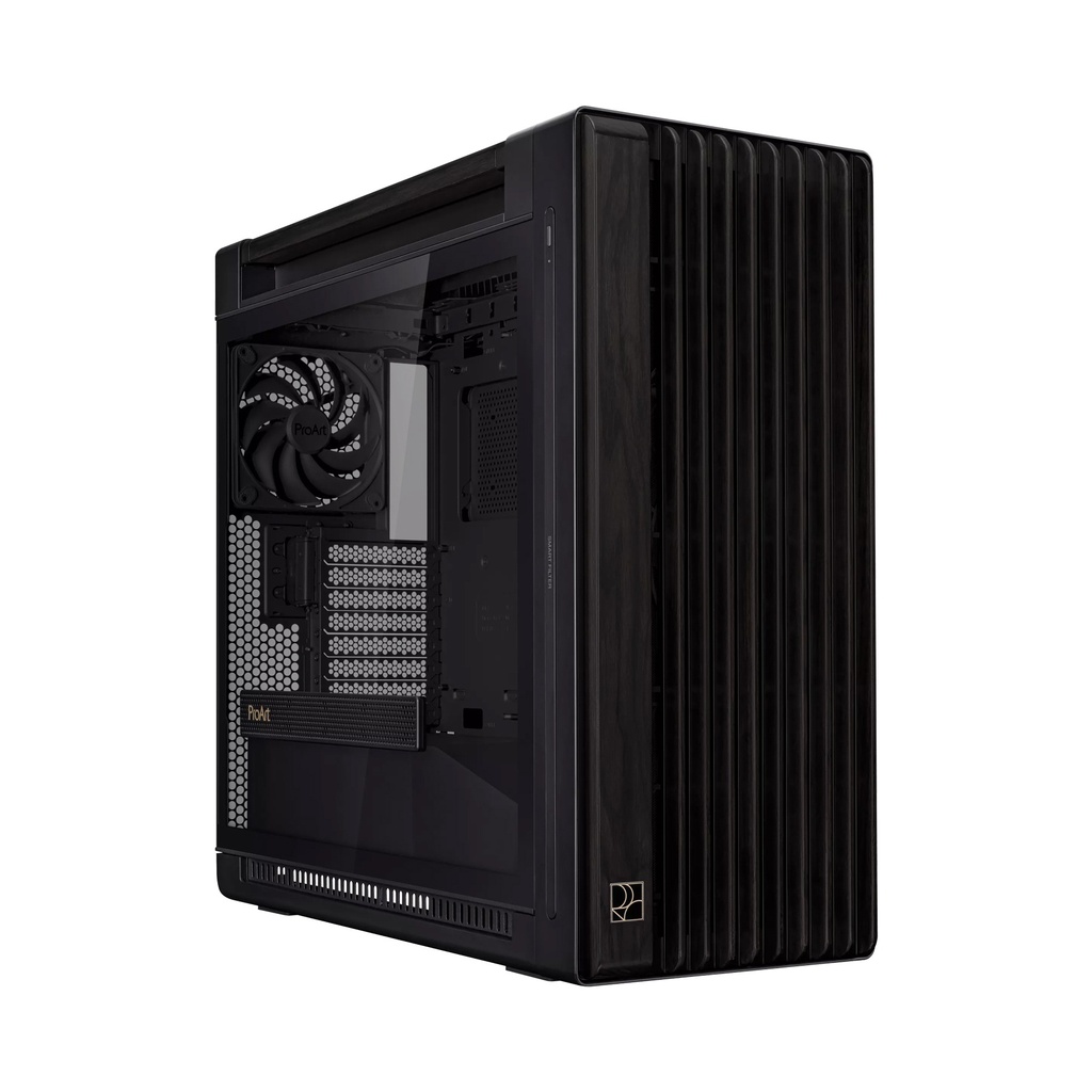 [NS039857] ASUS ProArt PA602 Walnut Wood Edition Mid-tower Side Glass Panel with 2 Fan - Black
