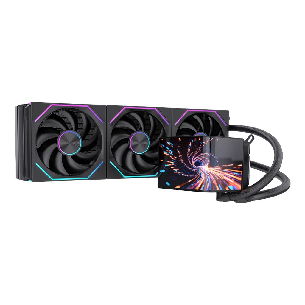 [NS039714] Twisted Minds ThunderFlow 360mm Liquid CPU Cooler with 6.6" Smart IPS Display - Black