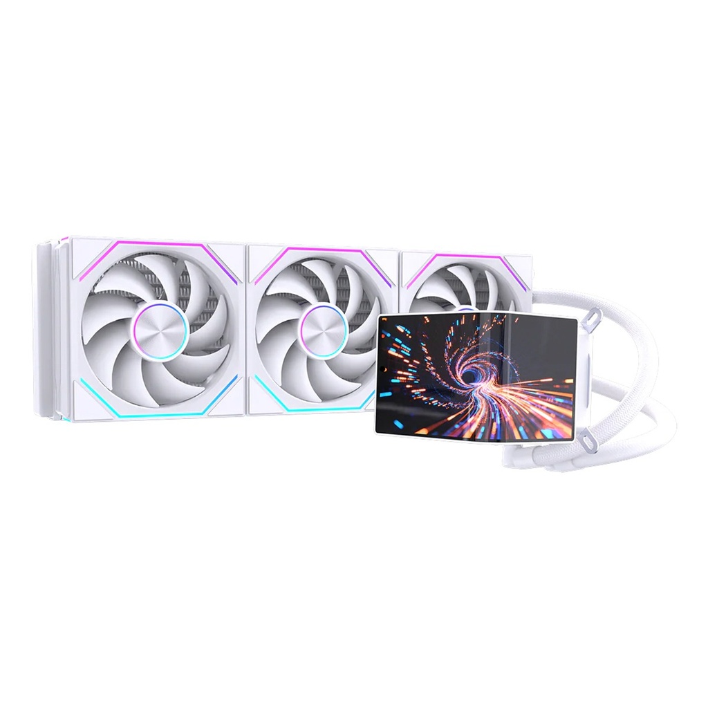 [NS039713] Twisted Minds ThunderFlow 360mm Liquid CPU Cooler with 6.6" Smart IPS Display - White