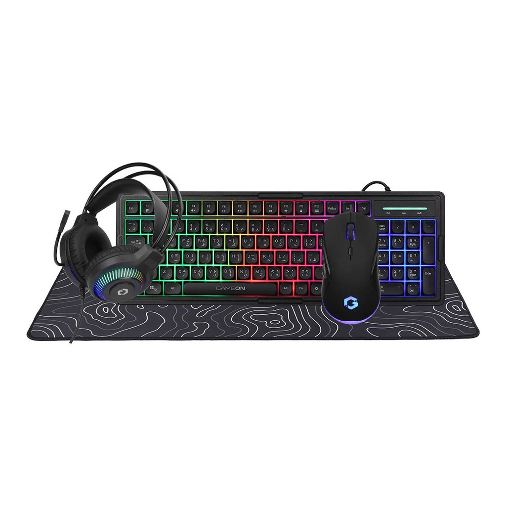 [NS039706] GAMEON GO-CYPHERW-XL-B All-In-One Gaming Bundle (Keyboard, Headset, Mouse & Mousepad) - Black