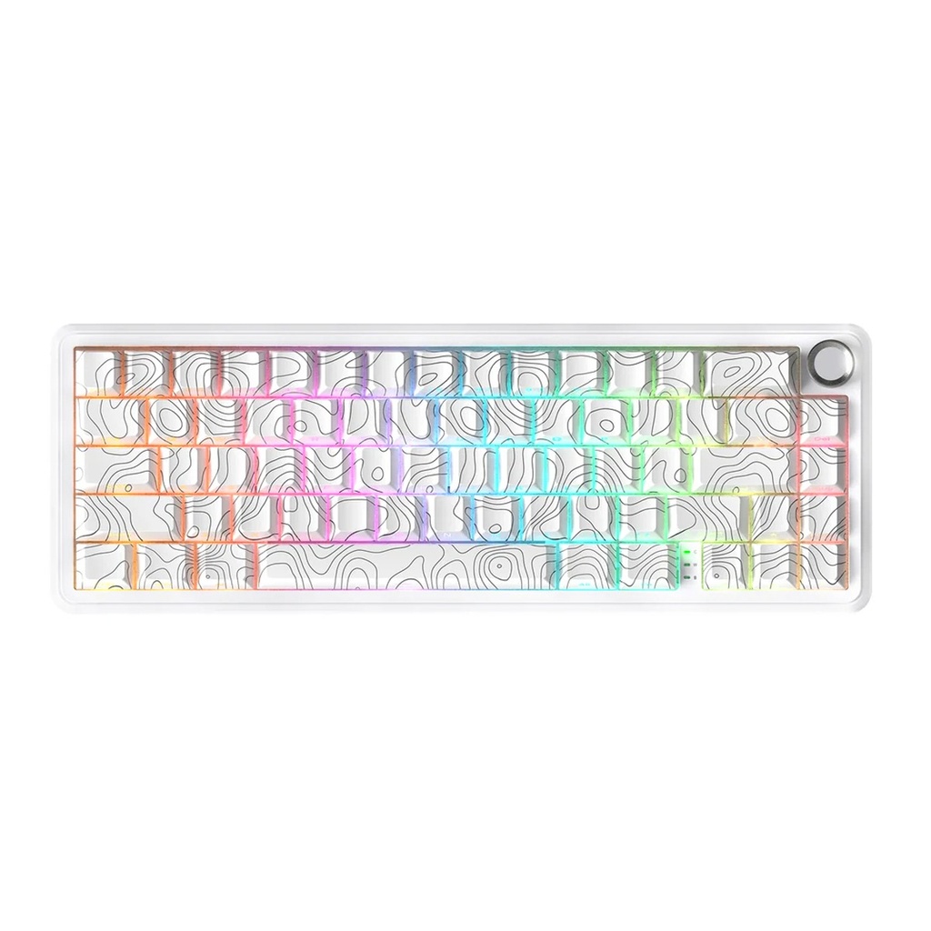 Attack Shark X65 Pro HE Magnetic Switch Keyboard Wired 8k Return Rate/Wireless 1K Return Rate - White Contour Lines