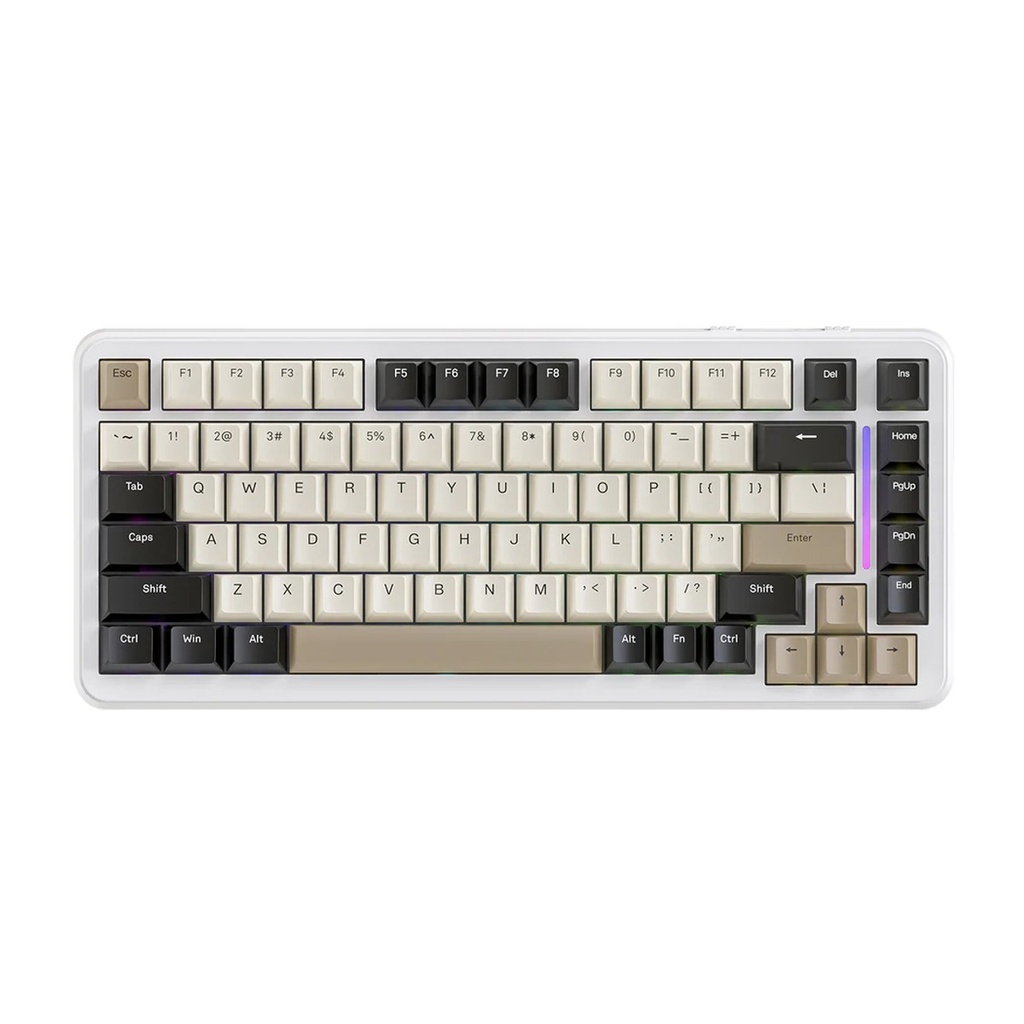 [NS039789] Attack Shark M86 Wired+2.4G & BT Tri-Mode Switch Keyboard, Ultra-Low Latency, PBT KeyCaps, RGB Backlit - Cheese White + BlueBerry Switch