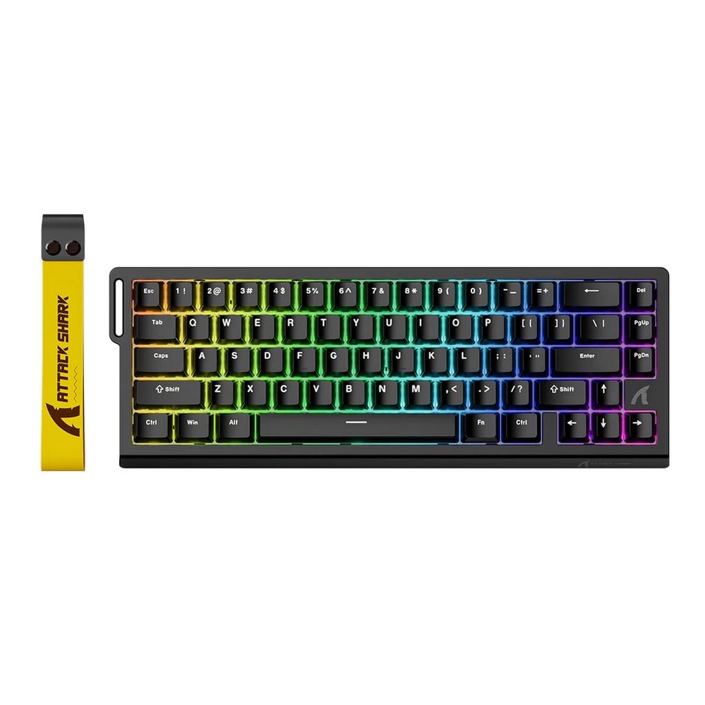 [NS039728] ATTACK SHARK X68 HE Rapid Trigger Keyboard Magnetic Switch 66 Keys Layout, PBT Keycaps, RGB Light Effect - Black