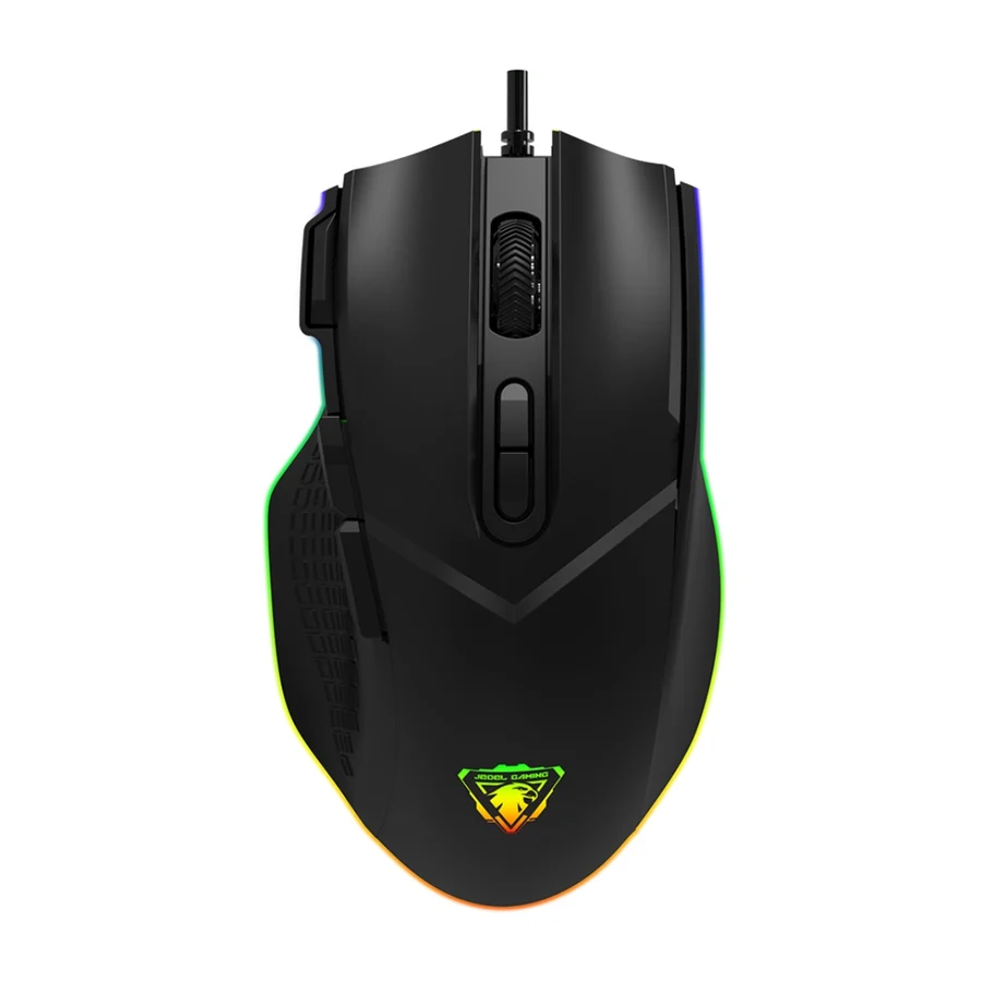 JEDEL GM800 Wired RGB Gaming Mouse with 8 Customised Buttons, Adjustable DPI Up To 7200, RGB Lighting, Ergonomic Grip, Braided Cable, Plug-And-Play USB Connection, High-Precision Optical Tracking