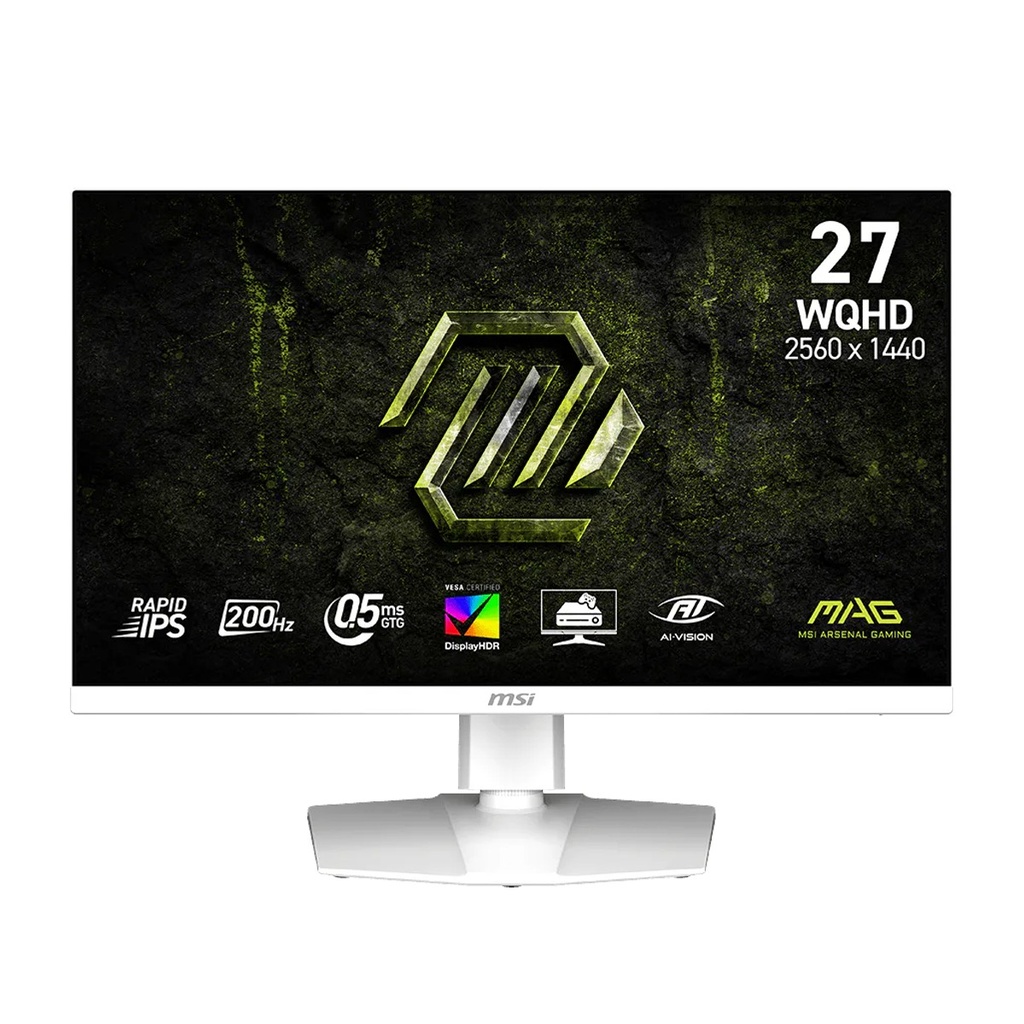 MSI MAG 274QRFW E20, 27" Rapid IPS Display, WQHD Resolution, 200Hz, 0.5ms Gaming Monitor - White