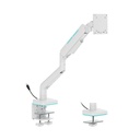 Gamertek Pivot Single RGB Monitor Arm, (Fit Screen Size 17" - 49") - White
