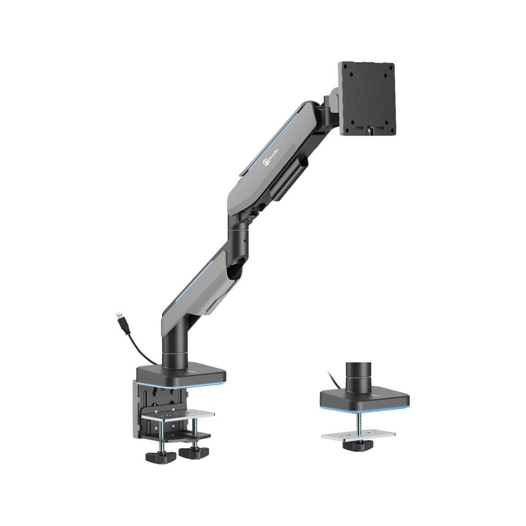 [GT-PVT-BK-001] Gamertek Pivot Single RGB Monitor Arm, (Fit Screen Size 17" - 49") - Black