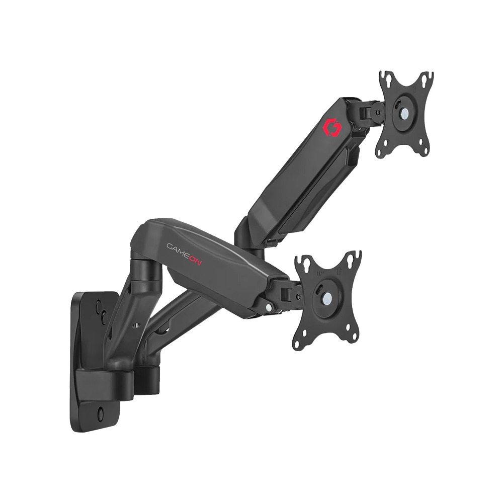 [GO-5008] GAMEON Economy Spring-Assisted Wall Mounted Dual Monitor Arm Stand & Mount For Gaming & Office Use (17" - 32") Each Arm Up To 9 Kg-Black