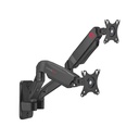 GAMEON Economy Spring-Assisted Wall Mounted Dual Monitor Arm Stand & Mount For Gaming & Office Use (17" - 32") Each Arm Up To 9 Kg-Black