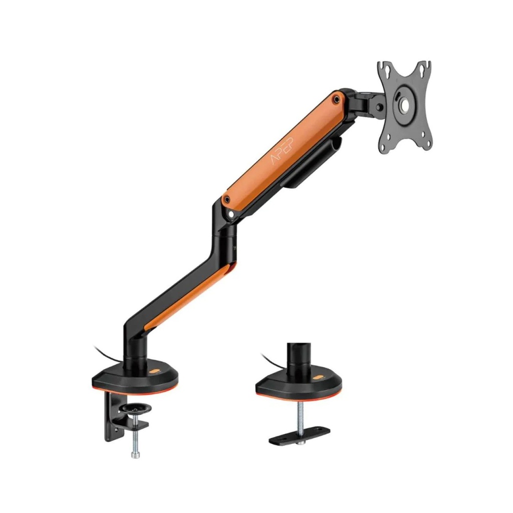 [SA-MA02-Orange] Sades APEP Single Monitor Arm RGB Screen Rotation Vesa Compatible - Orange (Fit Screen Size 17" - 32" Flat/Curved)