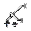 Sades APEP Dual Monitor Arm RGB Screen Rotation Vesa Compatible - Black & white (Fit Screen Size 17" - 32" Flat/Curved)