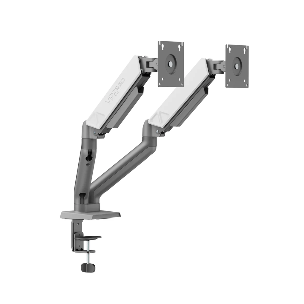 [SA-MS01] Sades Viper Dual Monitor Arm Screen Rotation Spring Inside - White (Fit Screen Size 17" - 32" Flat/Curved)