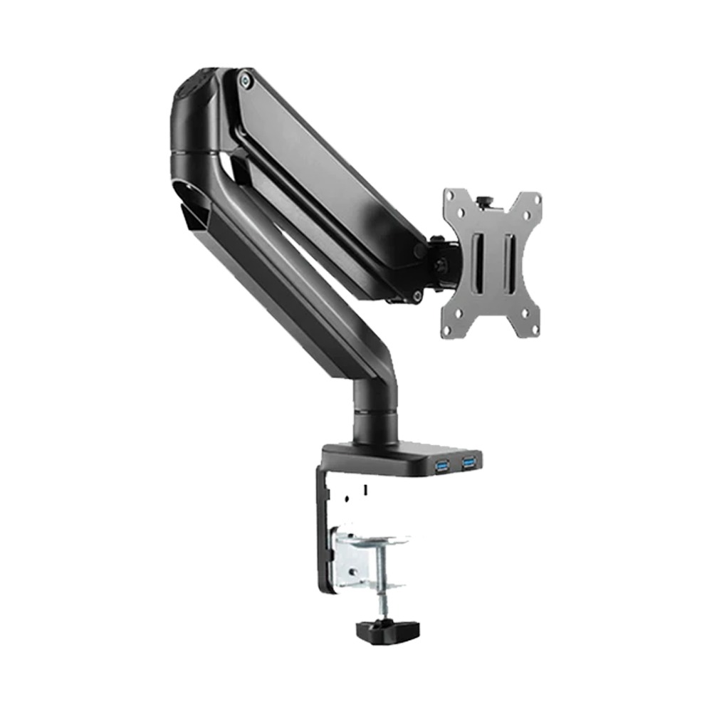 Twisted Minds Single Monitor Arm with Dual 3.0 USB Port (17"-32" Flat & Curved Monitors)