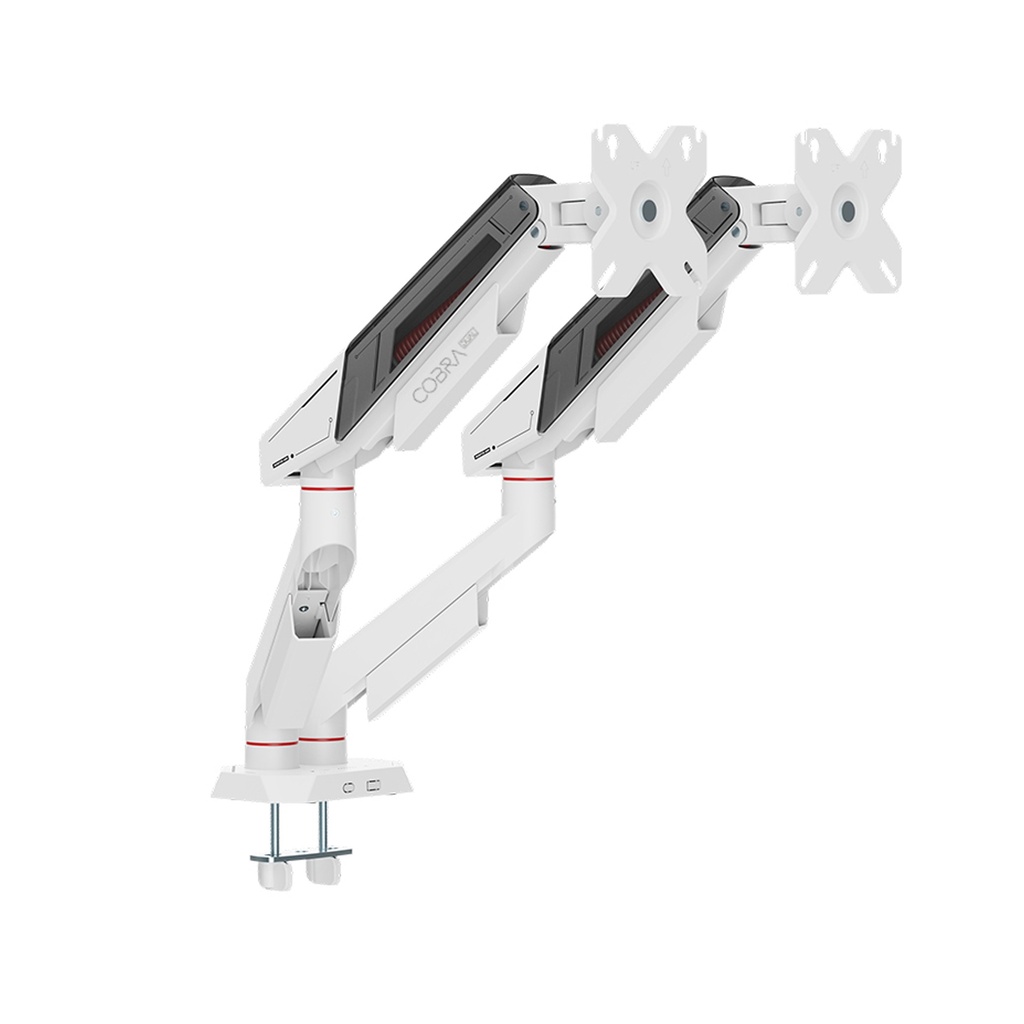 Sades Cobra Dual Monitor Mount Arm (Max size 40"/12KG Per ARM) - White