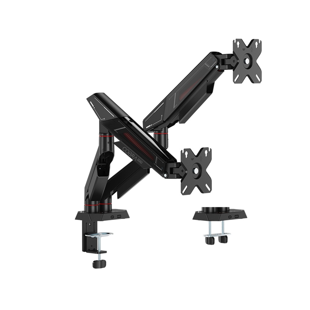Sades Cobra Dual Monitor Mount Arm (Max size 40"/12KG Per ARM) - Black