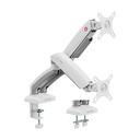 GAMEON Mechanical Spring Dual Monitor Arm For Gaming & Office Use (17" - 32") Flat & Curve Monitor Arm Upto 9 Kg-White
