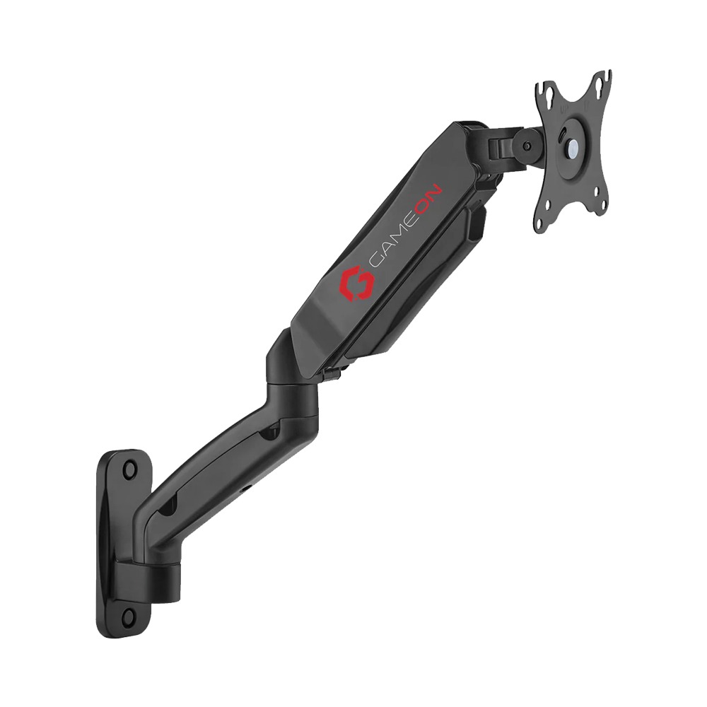 [GO-5015] GAMEON Economy Spring-Assisted Wall Mounted Single Monitor Arm, Stand & Mount For Gaming & Office Use (17" - 32") Each Arm Up To 9 Kg-Black