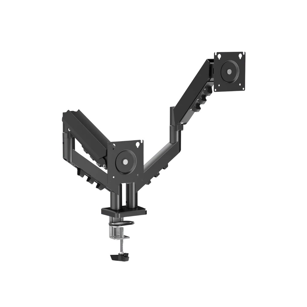 GAMEON GO-5550 Gas Mechanical Spring Dual Monitor Arm For Gaming And Office Use (17" - 32") Flat & Curve Monitor Arm Upto 9 Kg-Black