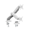 Silver Stone Dual Monitor Arm With Mechanical Spring And Plastic Armor (24'' to 32'') - White