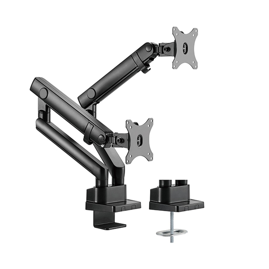 [SST-ARM25] Silver Stone Dual Monitor Arm With Mechanical Spring Design And Versatile Adjustability (17'' to 32'')