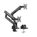 Silver Stone Dual Monitor Arm With Mechanical Spring Design And Versatile Adjustability (17'' to 32'')