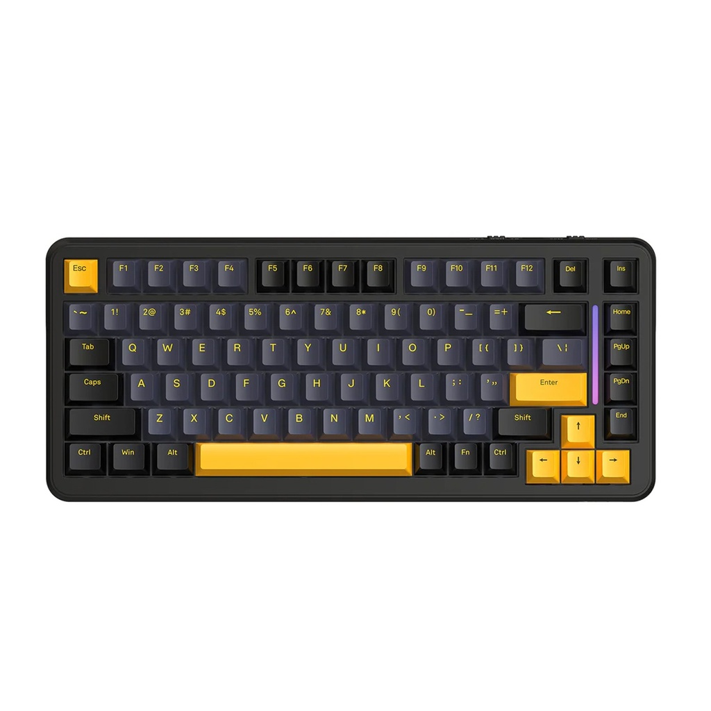 Attack Shark M86 Wired+2.4G & BT Tri-Mode Switch Keyboard, Ultra-Low Latency, PBT KeyCaps, RGB Backlit - Star Black + BlueBerry Switch