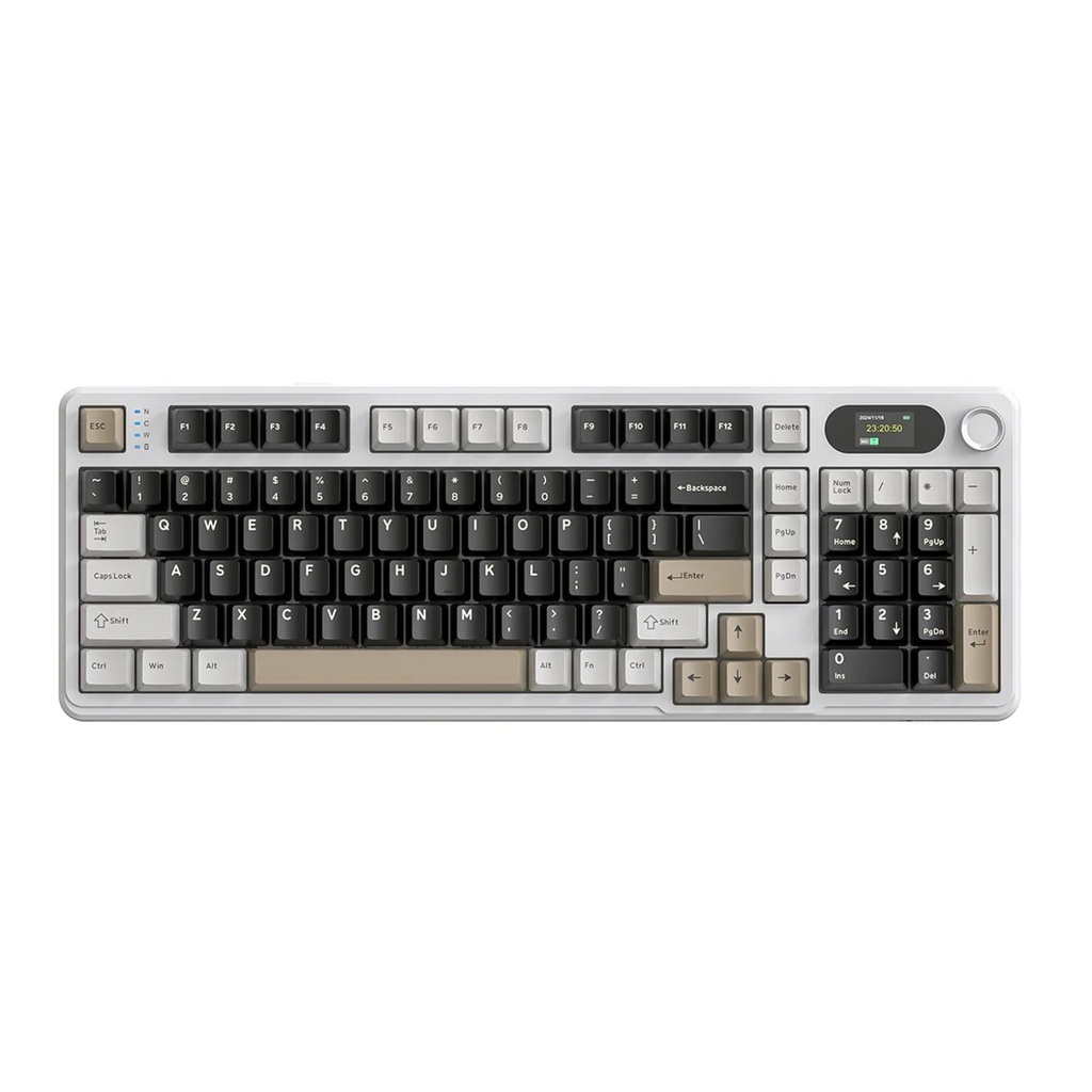 [X98PRO-CHEESE] ATTACK SHARK X98PRO Tri-Mode 2.4G Wireless/Bluetooth 99% Wireless Mechanical Gaming Keyboard with 1.5" LED Matrix Screen - Cheese White