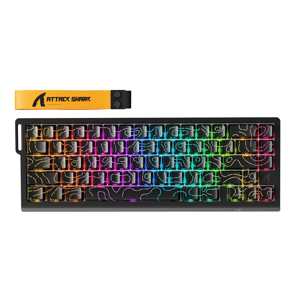 Attack Shark X68 HE Wired+2.4G & BT Tri-Mode Switch Mechanical Keyboard 8000Hz Polling Rate 0.01mm RT - Black Contour