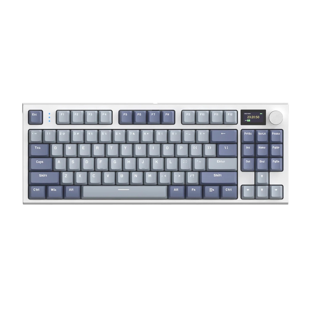 [K86RGB-LANVENDER] Attack Shark Wired+2.4G & BT 5.0 Connection Tri-mode Connection TFT Smart Colour Screen Knob Sitch - Lanvender Blue + Whale Switch