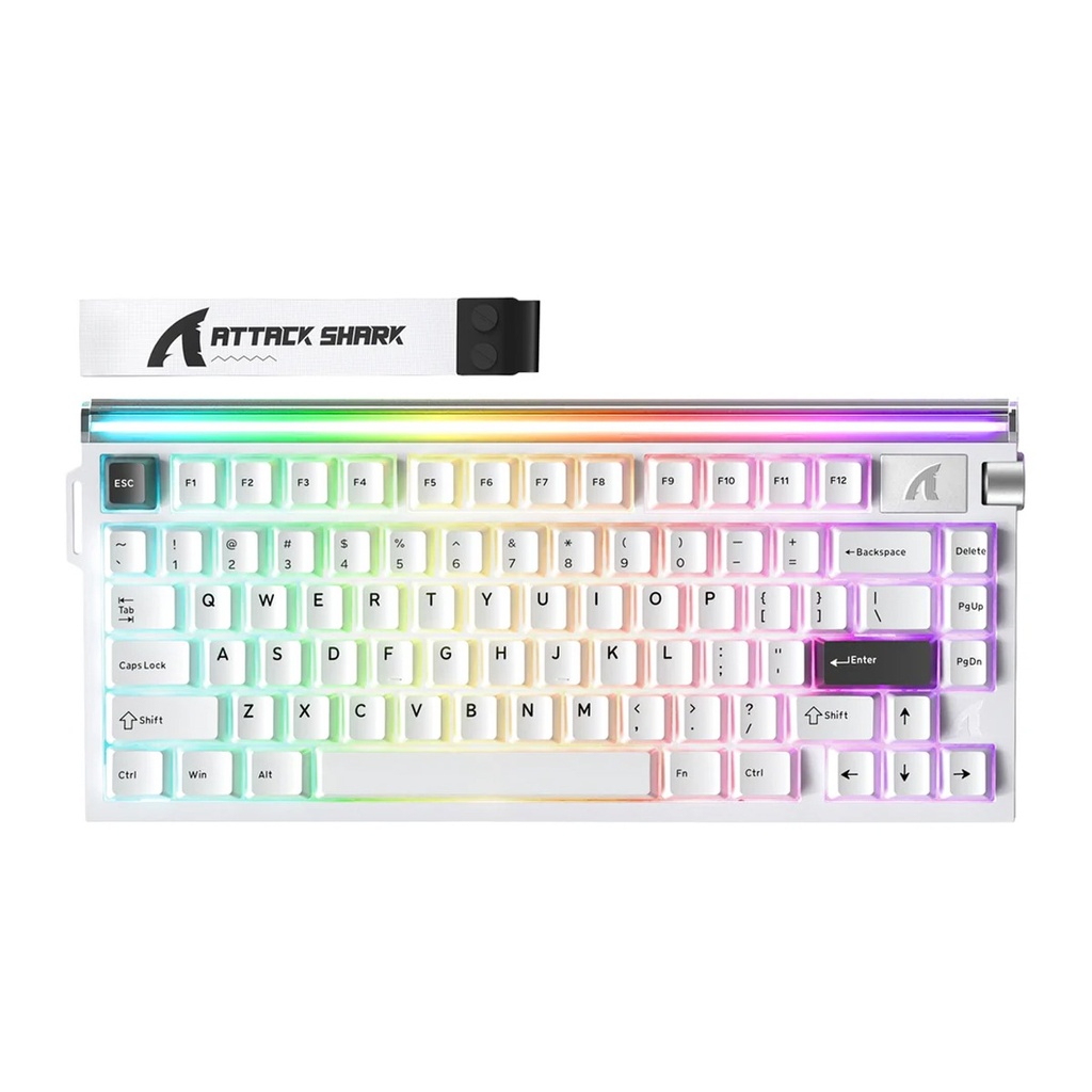 Attack Shark R85 HE Wired Magnetic Swtich mechanical Keyboard 8000hz Polling Rate, 0.005mm RT Purple Mandrel Switch - Star Light White