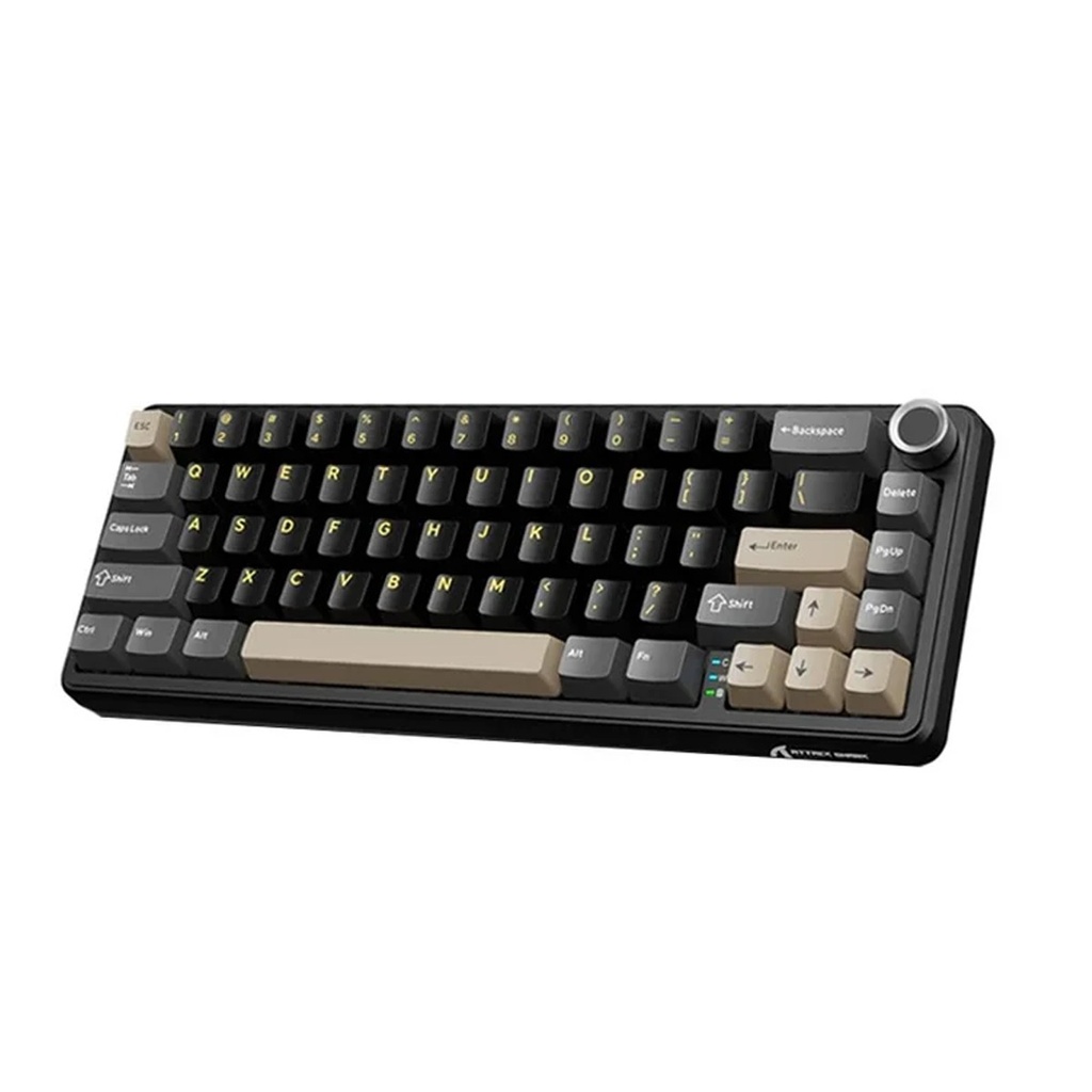 ATTACK SHARK X66 60% Wireless Mechanical Gaming Keyboard Gasket Hot Swappable Custom Keyboard, PBT Keycaps - Star Black Strawberry Switch