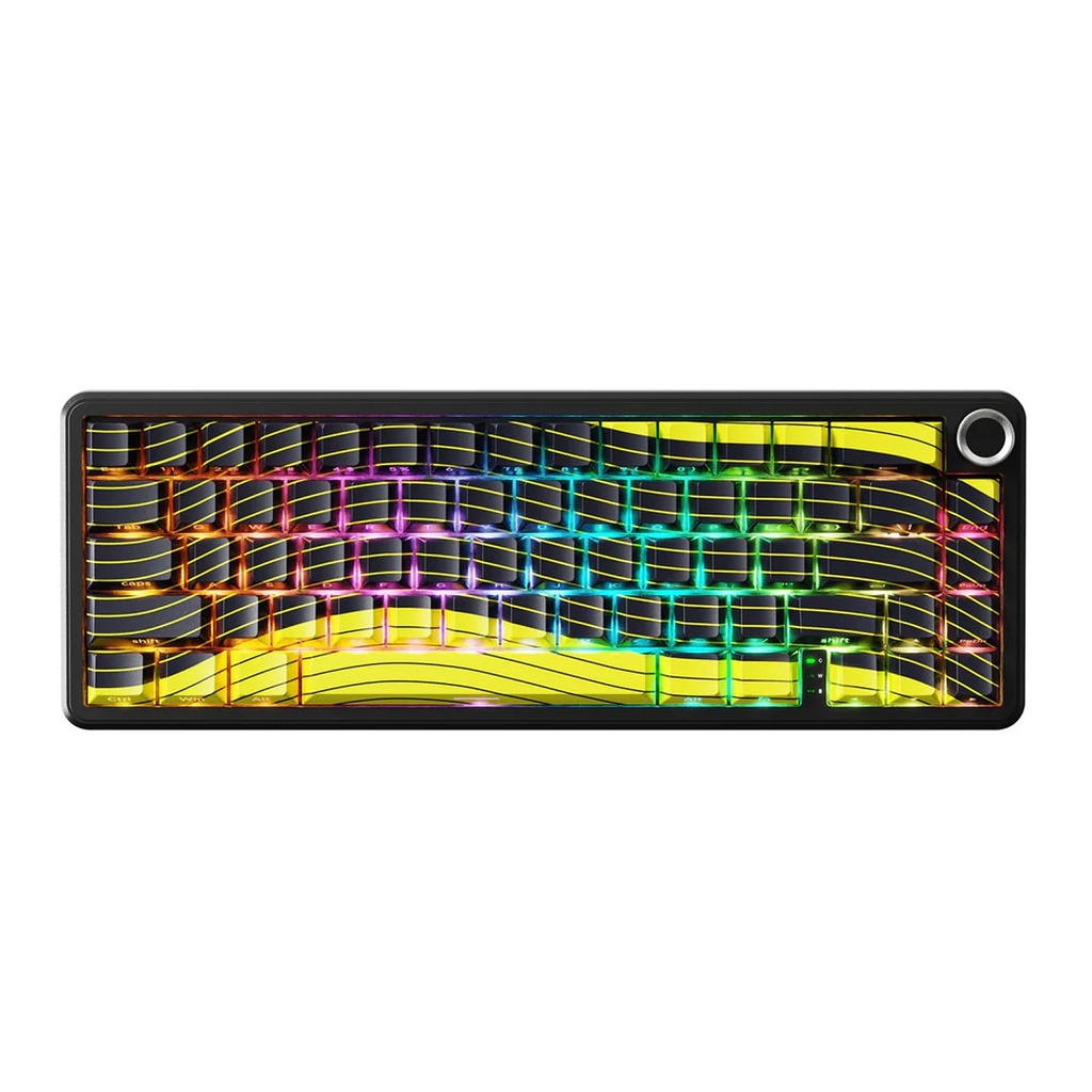 [X65-PRO-HE-BLACK] Attack Shark X65 Pro HE Magnetic Switch Keyboard Wired 8k Return Rate/Wireless 1K Return Rate - Black/Yellow Contour Lines