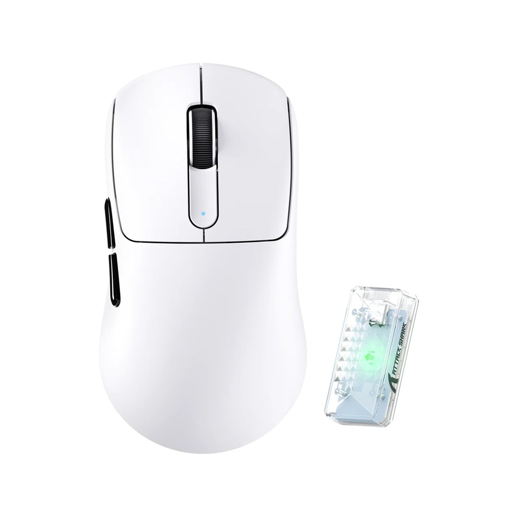ATTACK SHARK V5 PAW3950 MAX Sensor Wireless Gaming Mouse with 42000 DPI, 55g Ultra-Lightweight - White