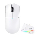 Attack Shark X11 Tri-Mode-Wired/2.4G/B, 22000 DPI, 5 Programmable Buttons With RGB Charging Dock - White