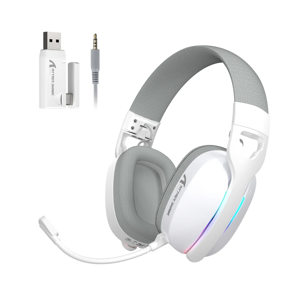 [L90-WHITE] Attack Shark L90 Wired+2.4G & BT Tri-Mode Switching - White