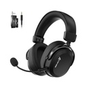 Attack Shark L30 Pro Wired+2.4G & BT Tri-Mode Gaming Headset, Omnidirectional Microphone Call ENC Wireless Range Upto 10 Meter - Black