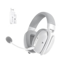 Attack Shark L80 Pro Tri-Mode Gaming Headset Noise-Cancelling, Wireless Range Upto 10 Meter - White