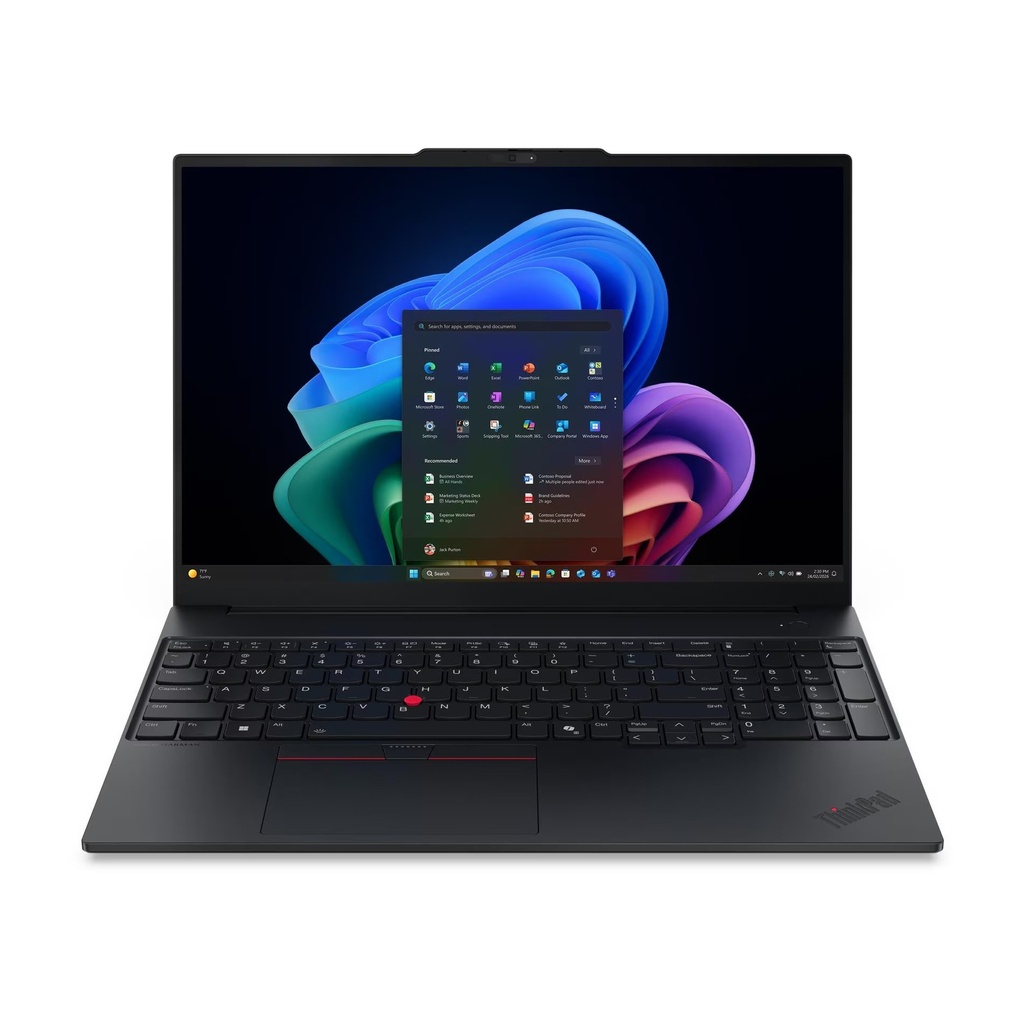 [22AY0013GR] Lenovo ThinkPad E16 Gen 3 Laptop, Intel Core Ultra 7-258V Processor, 32GB RAM, 512GB SSD NVMe, Integrated Intel Arc Graphic 140V, 16" WUXGA IPS 60Hz Display, Backlit Keyboard, Windows 11 Pro (License) - Black