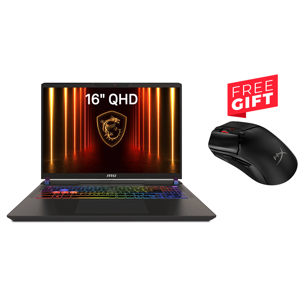 MSI Vector 16 HX AI A2XWHG Intel Core Ultra 9 275HX 32GB RAM 1TB SSD NVIDIA GeForce RTX 5090 24GB 16" QHD IPS 240Hz OS, -Cosmos Gray + Free Gift HyperX Haste 2 Mini Wireless Mouse