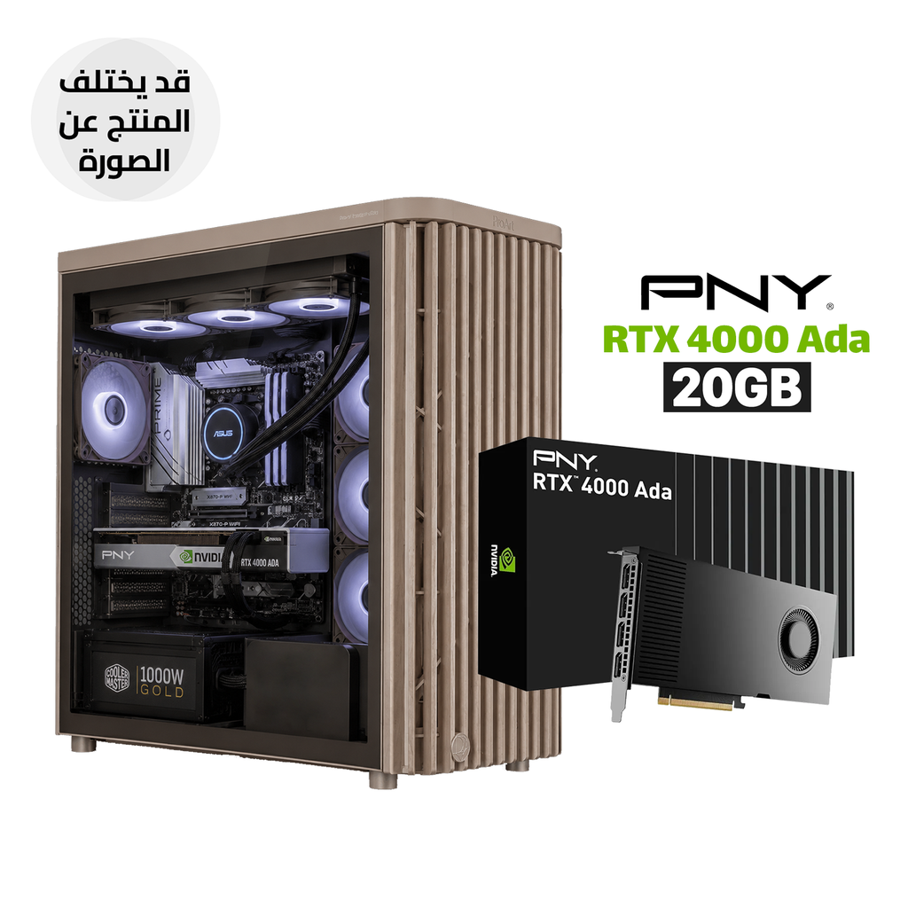 [90DC00M7-B39010-CGPC] Gaming PC - AMD RYZEN 7 7800X3D, ASUS PRIME X870-P Wi-Fi, 32GB DDR5 RAM, 2TB SSD NVMe, PNY RTX 4000 ADA 20GB VGA, Cooler Master 1000 WATT GOLD PSU, ASUS PRIME L360 Liquid Cooler, Asus ProArt PA401 Wood Edition Case, Win 11 Pro