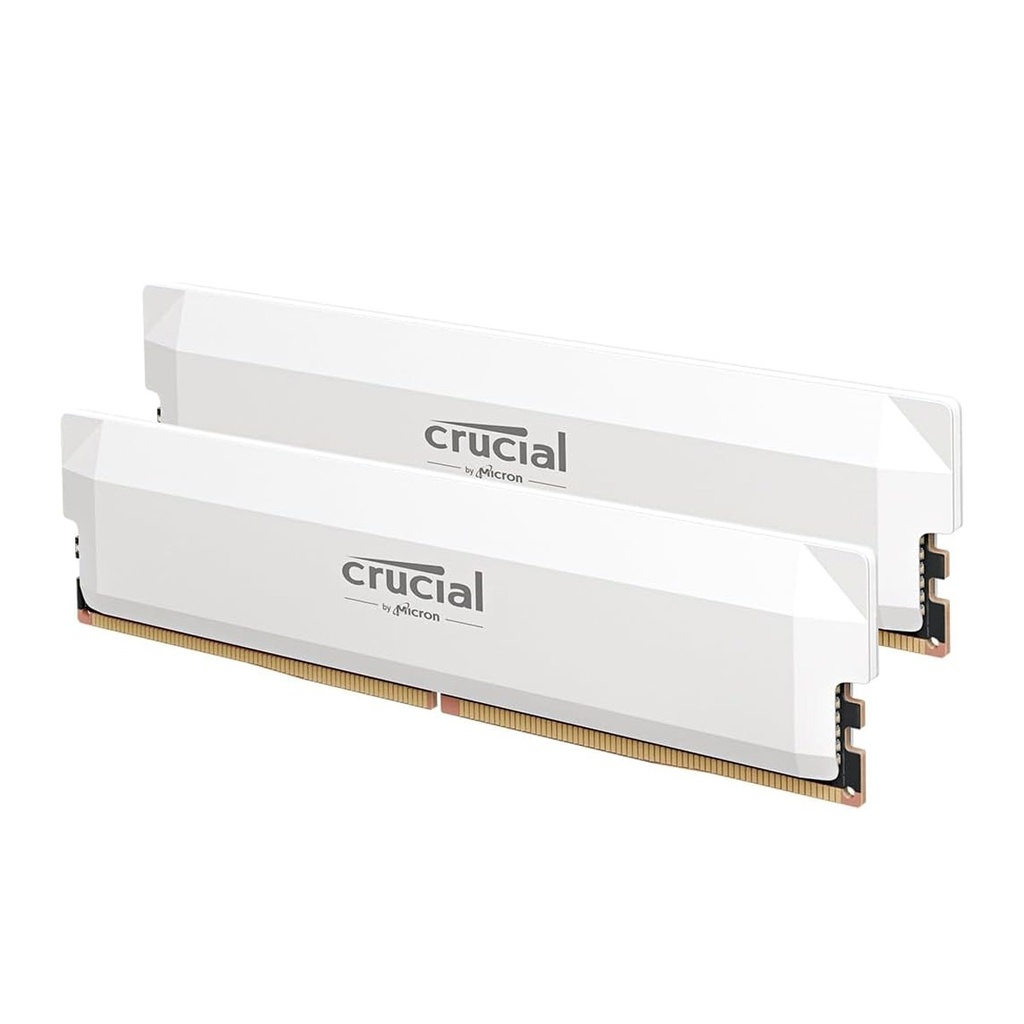 [CP2K16G60C36U5W] Crucial Pro 32GB (2x16GB) DDR5 6000MT/s CL36 Memory Kit - White