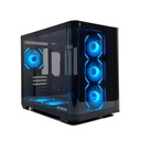 Tortox Curvo Mid Tower Two Panel Front & Left Side Tempered Glass Case with 7 ARGB Fans - Black