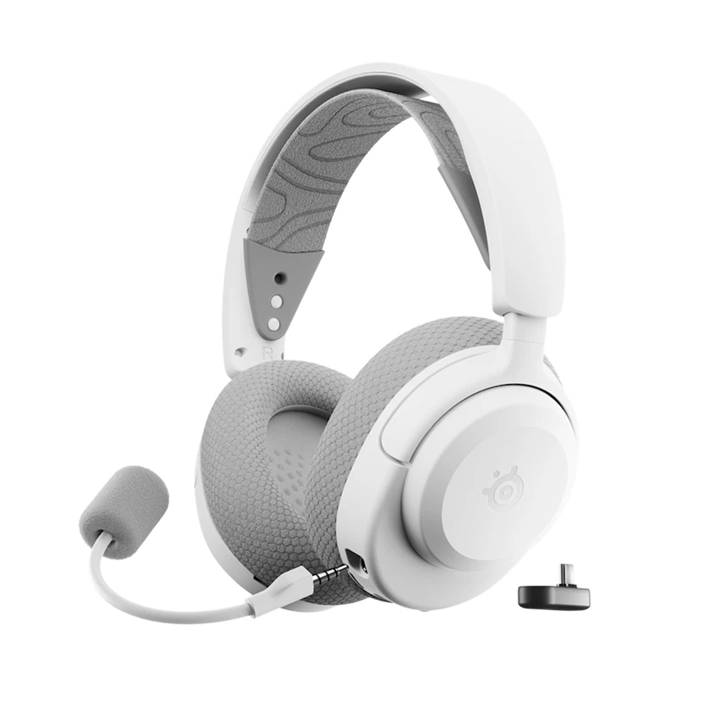 [61776] SteelSeries Arctis Nova 3 Wireless Gaming Headset, Multi-Platform 2.4GHz & Bluetooth, 40-Hour Battery, Neodymium Drivers, Mobile App Control & Detachable Mic, White | 61776