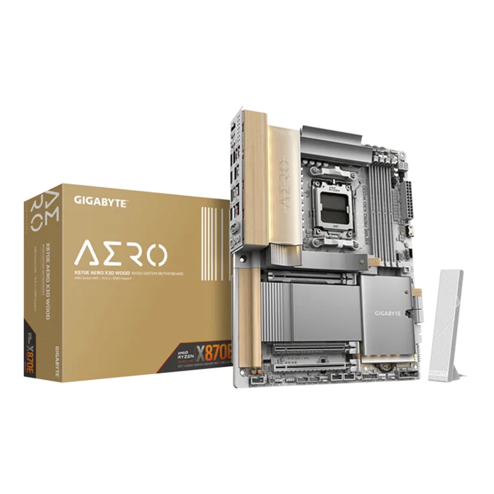 [X870E] GigaByte AMD X870E Aero X3D Wood DDR5 Gaming MotherBoard