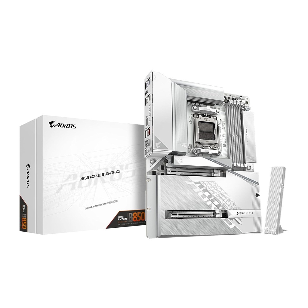 GigaByte AMD B850 AORUS STEALTH ICE DDR5 WI-FI7 MotherBoard - White