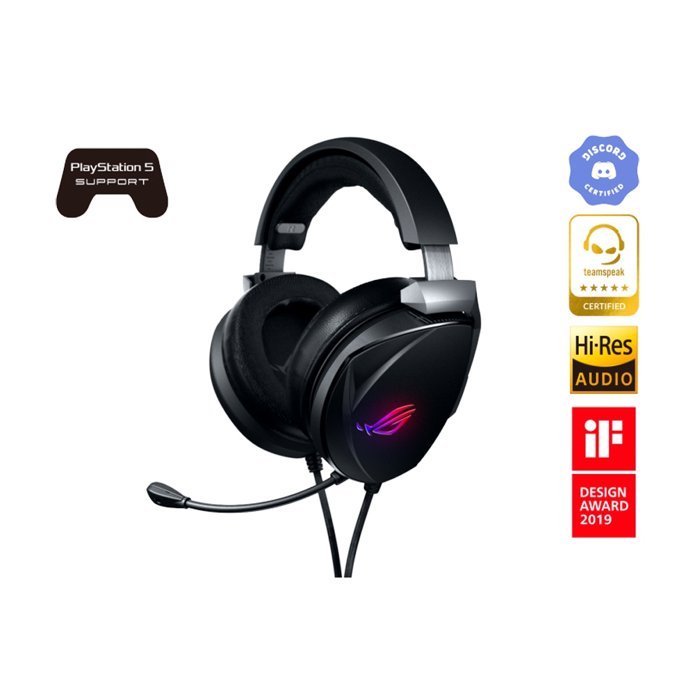 ASUS ROG Theta 7.1 RGB Gaming Headset, 7.1 Surround Sound, 8 Essence Drivers & Virtual Subwoofers, AI Noise-Cancelling Mic, Hybrid Ear Cushions, USB-C, Compatible with PC, Mac, PS5, Switch Black