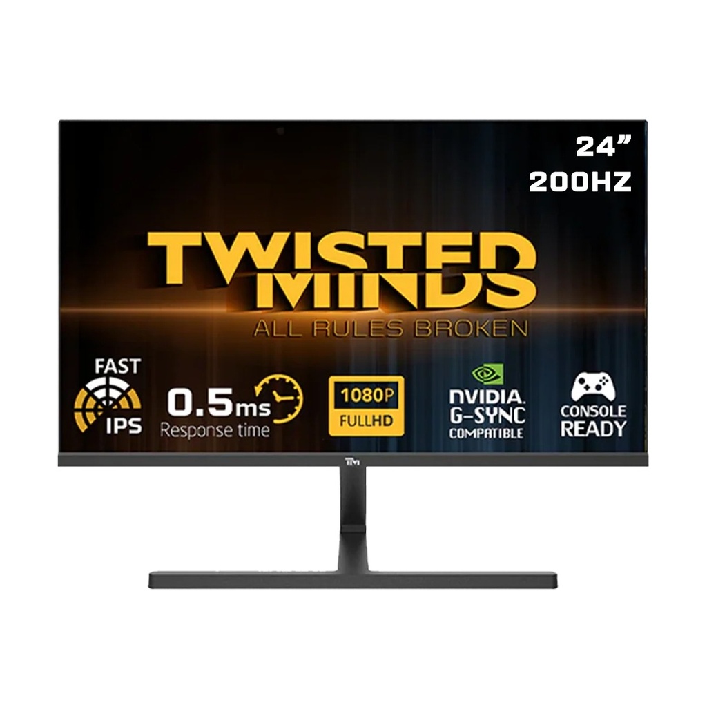 Twisted Minds TM24FHD200IPS Blaze Series 24" FHD IPS 200Hz 0.5ms HDMI 2.1 Gaming Monitor - Black