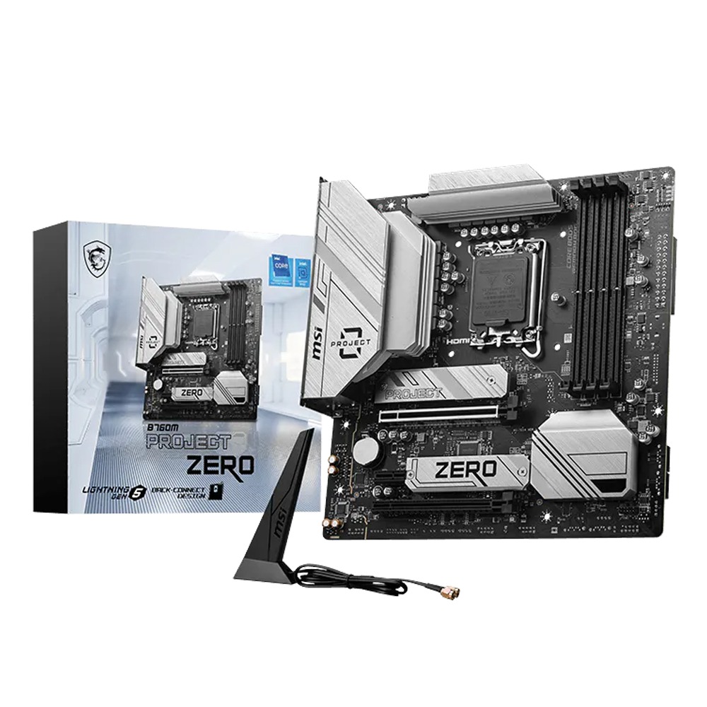 MSI Intel B760M PROJECT ZERO DDR5 Motherboard - White